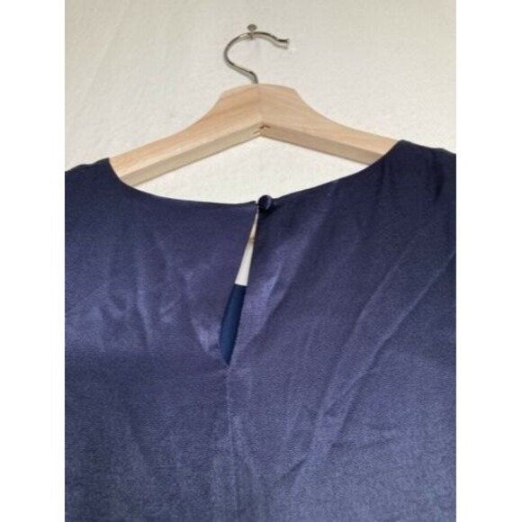 Iris & Ink Womens Sleeveless Twisted Knot At Waist Dress Navy Blue Size10 - Picture 5 of 12